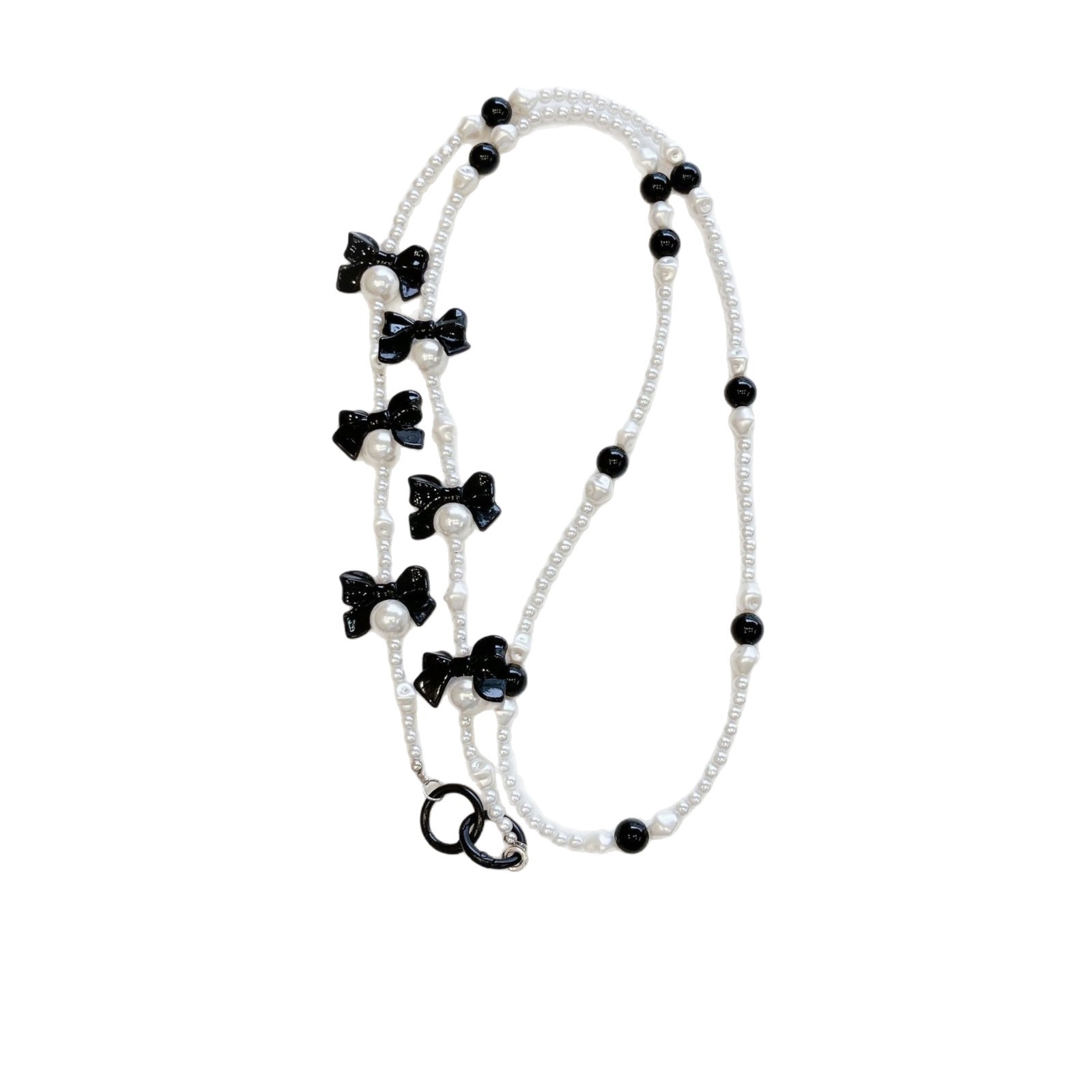 Verano color bowknot largo cadena de mensajero perla todo-fósforo bolso cadena larga cordón de teléfono móvil Xiaoqing aire fresco transfronterizo