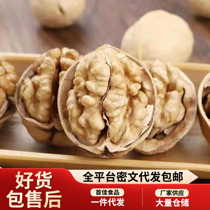 新疆纸皮核桃2025年新核桃 饱满大颗粒手捏即开阿克苏薄皮生核桃|undefined