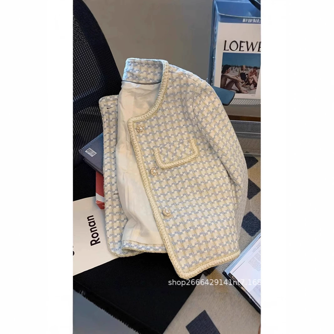 Демисезонная куртка, короткий костюм, стиль Chanel, французский стиль, для подростков