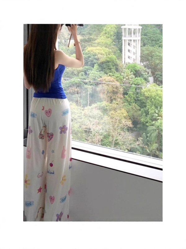 ディザトーン女性の夏の薄いタイプの怠惰な氷の糸の漫画のレジャーの家の睡眠のズボンの涼しい日焼け止めのズボンの春秋を提供します。|undefined