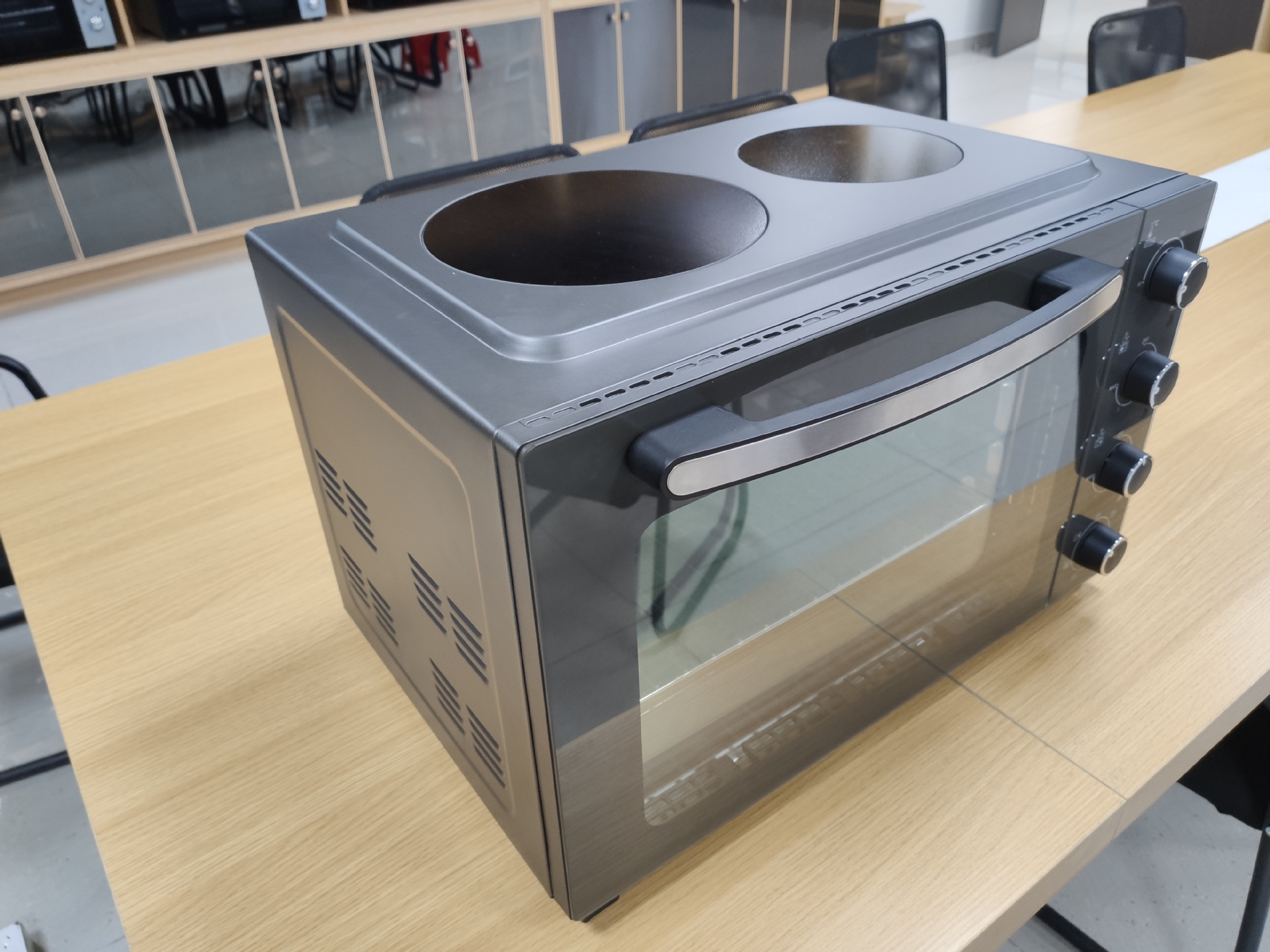 48 litros horno de doble cabeza de gran capacidad horno vertical multifuncional horno eléctrico doméstico fuente de fuerza de fábrica al por mayor fijación