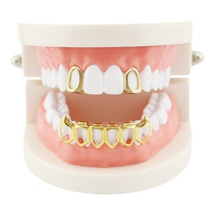 Cross-Border Hip-Hop Braces Hiphop Combination Set Cut Out Pointed Braces Decorative Small Tiger Tooth Set Vampire Halloween
