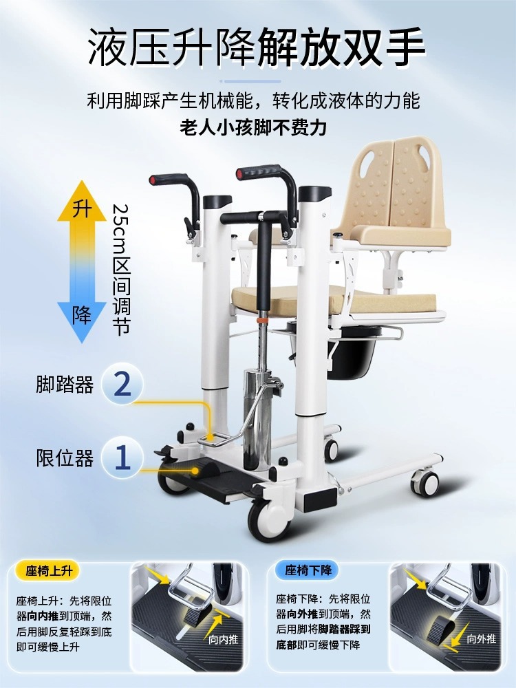 多功能移位机家用老人转移器卧床护理可升降移位车洗澡坐E18