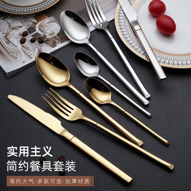 Cross-border supply 304 stainless steel knife, fork and spoon tableware suit hotel tableware wedding tableware household spoon