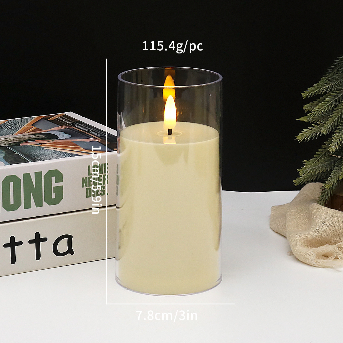 Vela electrónica LED control remoto plástico sin humo taza cera Navidad cumpleaños ambiente de boda diseño luz de vela