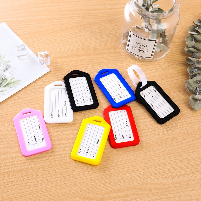 Wholesale plastic luggage tag label candy color aircraft luggage tag cross-border in stock explosion name brand