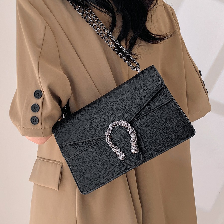 Textura de estilo occidental, sensación de alta gama, bolso de nicho, mujer 2024 otoño e invierno, nueva moda, bolso de hombro de cadena Baco, bolso de mensajero