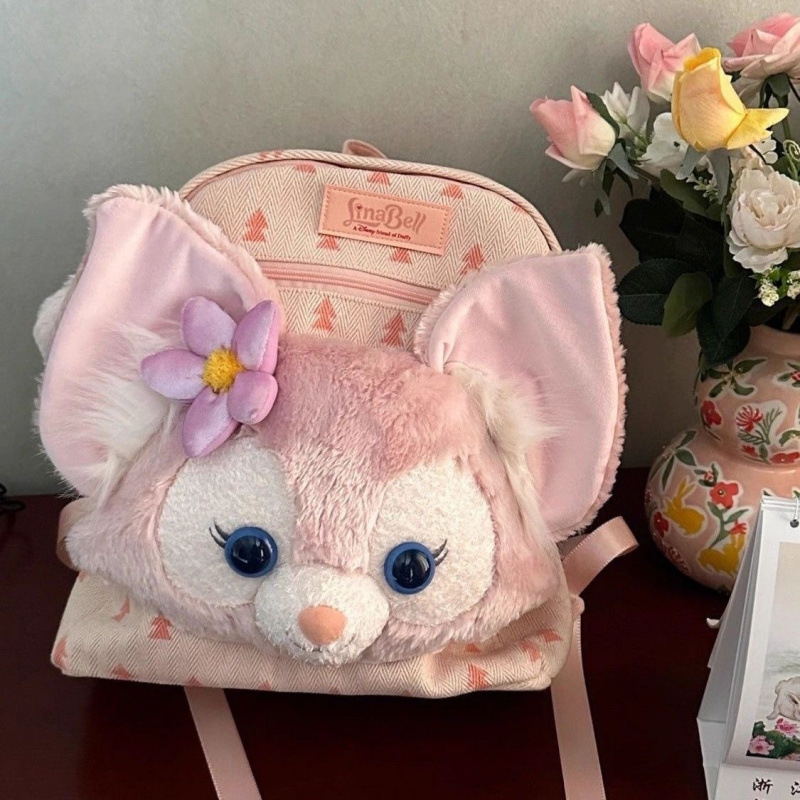 リンナベルの新しいぬいぐるみバックパック、かわいい毛皮のような学生スクールバッグ、旅行用バックパック|undefined