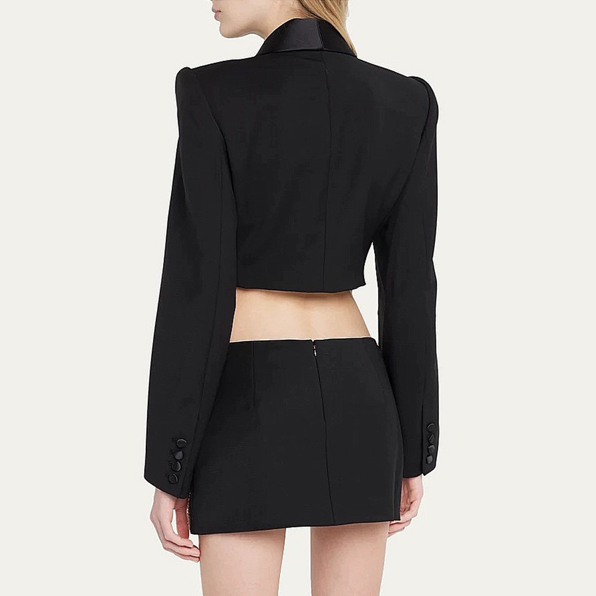 Dames mantelpak met rok elegante lange mouwen herfstset_voghion.com