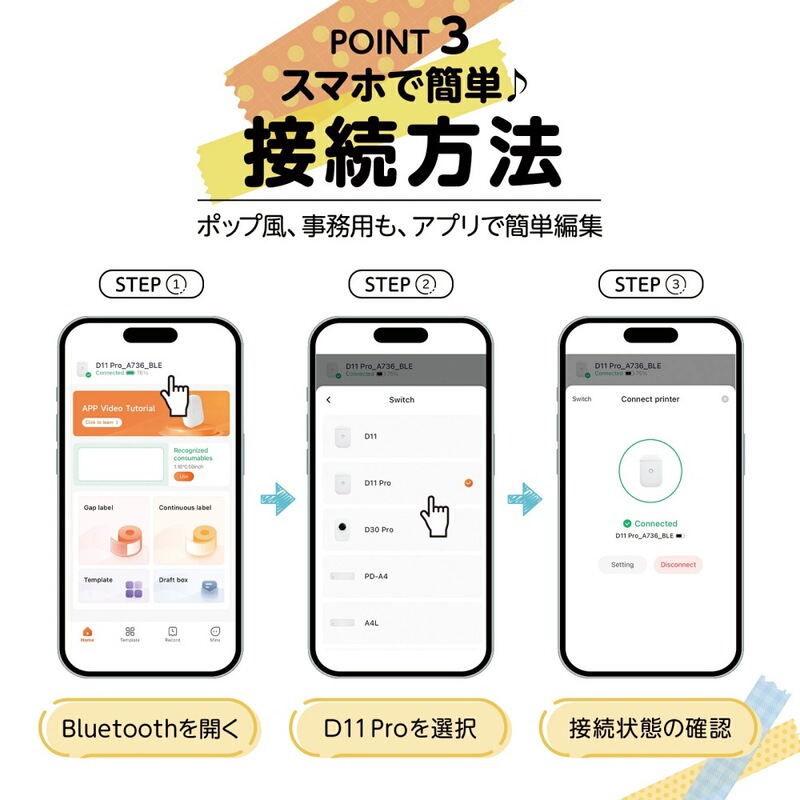 D11 ミニ感熱粘着ラベルプリンター日本楽天売れ筋ポータブル Bluetooth ラベルマシン|undefined