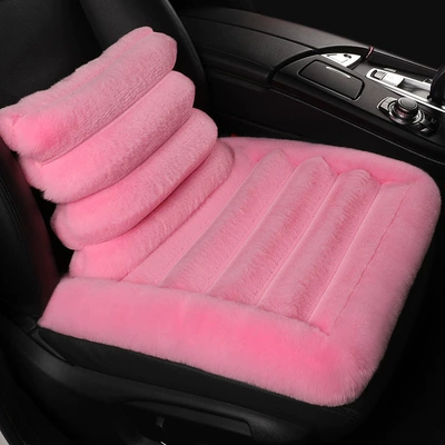 Car Seat Cushion Thickened Warm | Wool pad - girly-pink-main-drivers-cushion-1-pillow