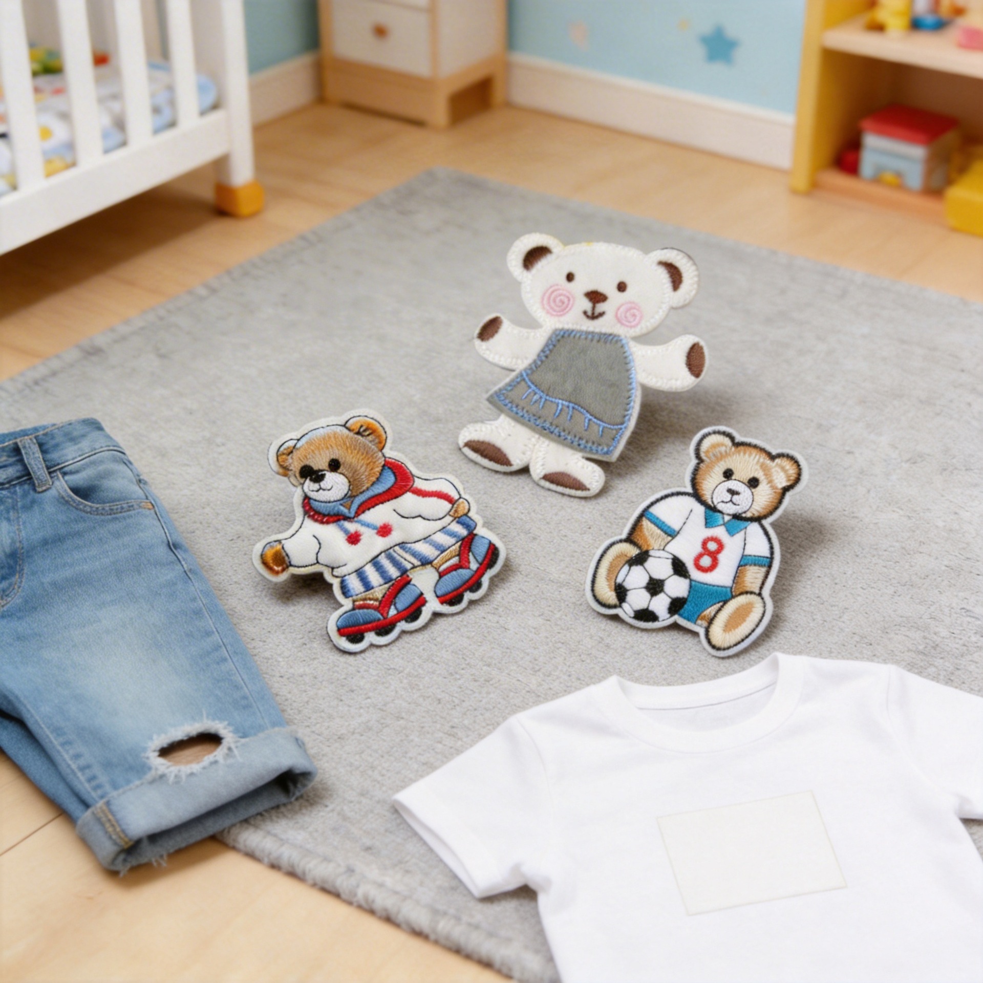 小熊补丁贴 外贸刺绣布贴 精美绣花贴 修补丁贴 熨烫贴布工厂