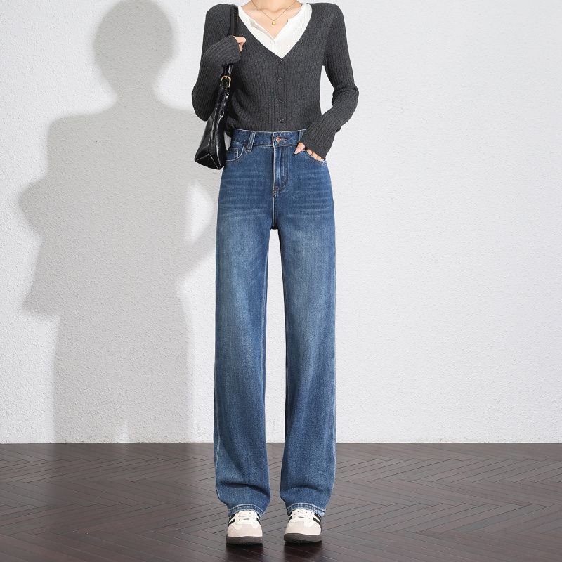 In-stock wholesale four-way stretch fabric autumn slim-fit wide-leg long pants, comfortable and versatile denim straight-leg pants In-stock wholesale four-way stretch fabric autumn slim-fit wide-leg long pants, comfortable and versatile denim straight-leg pants