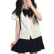 New White Long-sleeved Shirt JK Uniform Short-sleeved Shirt Women's Loose All-match Top College Style Basic School Uniform