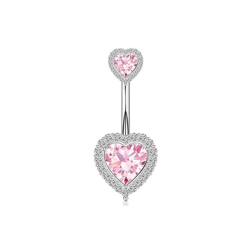 Set, physiological belly button piercing stainless steel with zircon, Amazon, (Physicals)