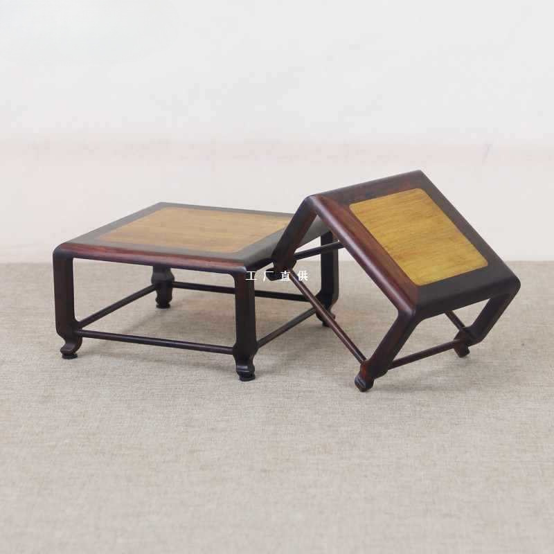 批发红木微型盆栽展示托架实木红酸枝简约茶壶香炉花瓶摆件饰品底