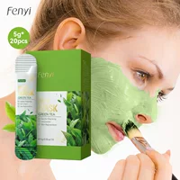Fenyi зеленая чайная грязевая маска 5 г x 20 в упаковке, увлажняющая маска для лица, маска для лица, экспортная маска для ухода за кожей