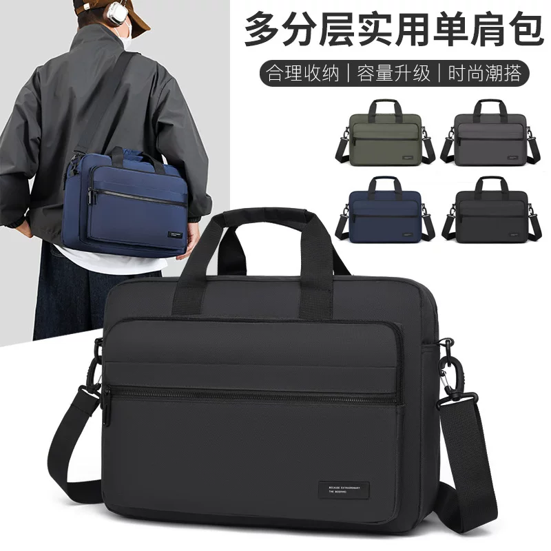 Capacious laptop, men's shoulder bag, business version, high-quality style