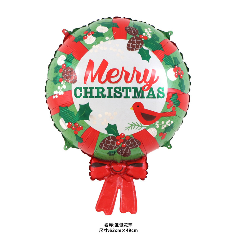Navidad globo dibujos animados Papá Noel muñeco de nieve alce árbol de Navidad decoración del centro comercial globo de aluminio al por mayor
