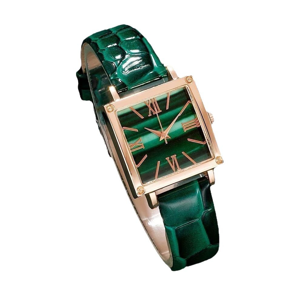 Nuevo cuadrado romano damas reloj pulsera de joyas conjunto transfronterizo explosiones reloj de mujer cuarzo salida de fábrica
