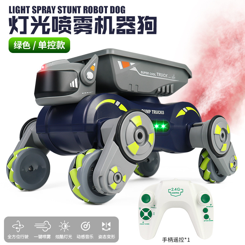 Nuevos productos transfronterizos 2.4G pulverización acústica y óptica perro mecánico de inducción de gestos de doble control de escalada cruzada a la deriva juguetes de vehículo de cuatro ruedas