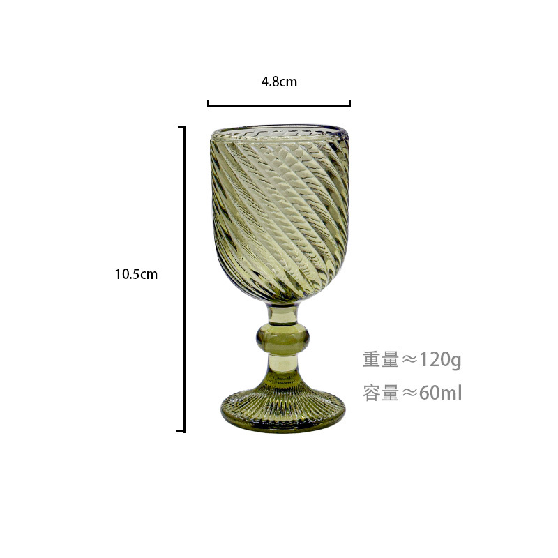 Gran por mayor transfronterizo vintage relieve tazas de vino de vidrio de colores tazas de vino de boda una taza de vino grueso una taza o dos tazas image 13