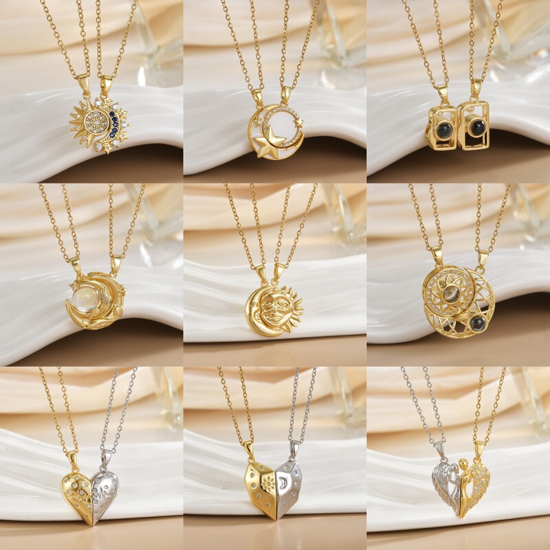 Cross-border Amazon New Moon and Sun Couple Necklace Fashion Joker Collarbone Girl Necklace Jewelry Wholesale Cross-border Amazon New Moon and Sun Couple Necklace Fashion Joker Collarbone Girl Necklace Jewelry Wholesale