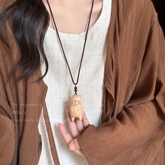 Lazy Little Meow~ 猫ネックレス レディース 2025 新作 人気 ハイエンド 鎖骨チェーン 木製 ロング アクセサリー
