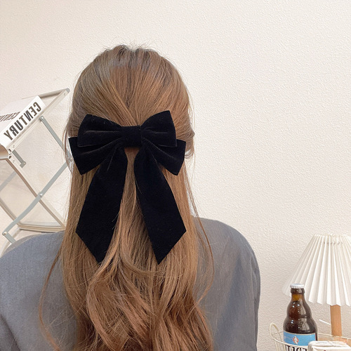 Autumn/Winter New Red Velvet Swallowtail Bow Hair Accessory High-End Elegant Versatile Hair Clip Chinese Wedding Accessory