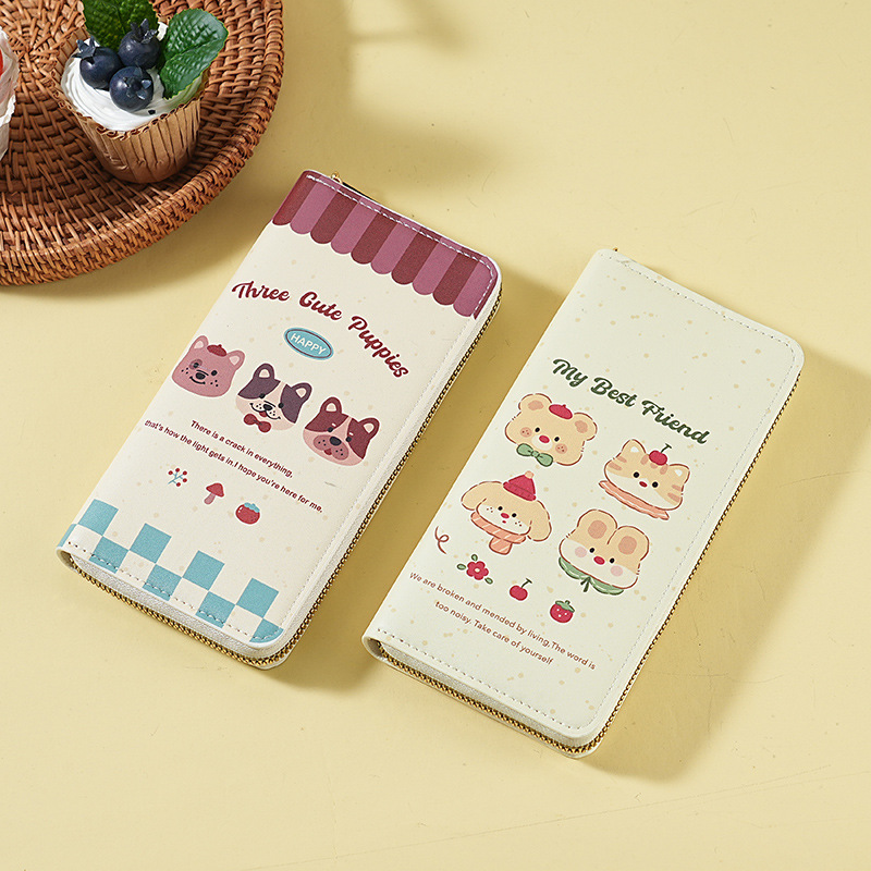 Cartera transfronteriza para mujer de dibujos animados largos lindo wallet billetera de gran capacidad billetera para mujer billetera transfronteriza