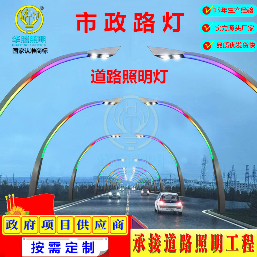 定制led道路照明单臂路灯8米10米高低双臂路灯12米市政工程路灯