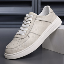 头层牛皮男鞋2025秋季新款男士真皮软底潮流空军一号板鞋小众皮鞋