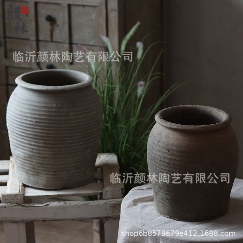 Cerámica de tierra antigua cerámica de viento tranquilo ornamentos cerámica antigua cerámica intangible cerámica hecha a mano decoración residencial vintage vasijas de cerámica