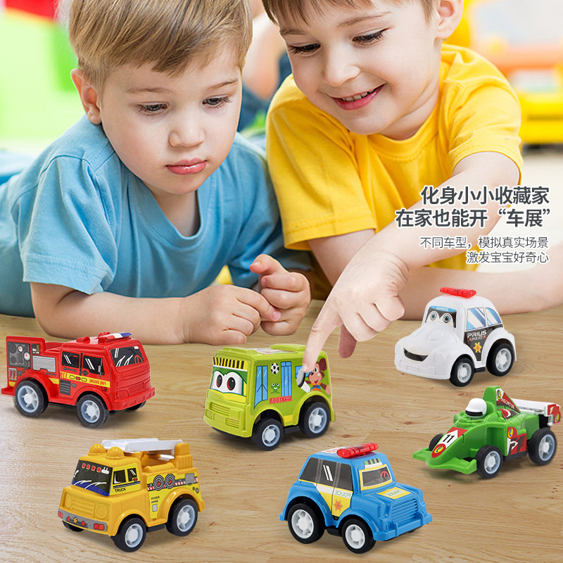 モデル楽しいプルバックカーベビーミニポケットエンジニアリング車両少年パトカー子供の車のおもちゃセット|undefined