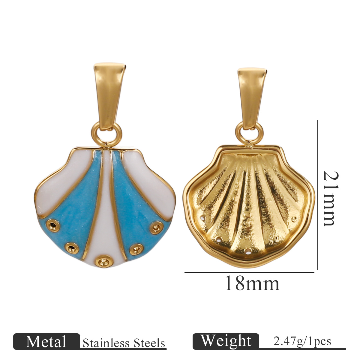 Acero inoxidable serie marina tortuga conchas creativas conchas de perlas diy accesorios colgantes