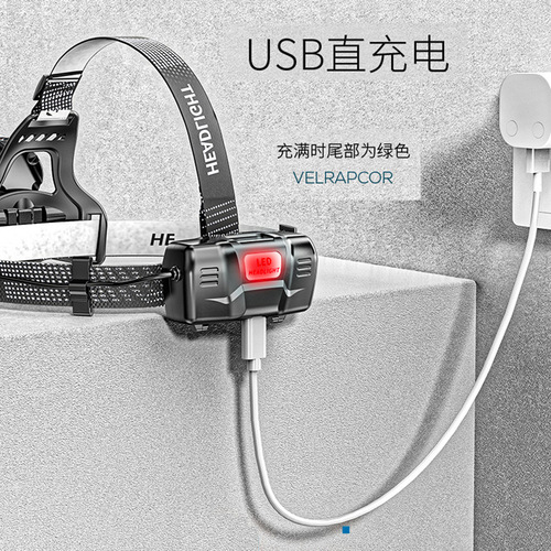 Cross-border outdoor sensing headlamp, high-intensity, ultra-bright head-mounted, long-lasting lithium battery, headlamp fishing LED headlamp