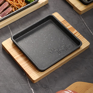 Korean-Style Teppanyaki Plate, Thickened Cast Iron Grill Pan, Non-Stick Pan, Restaurant Steak Plate, Household Induction Cooker Barbecue Plate, Commercial Use