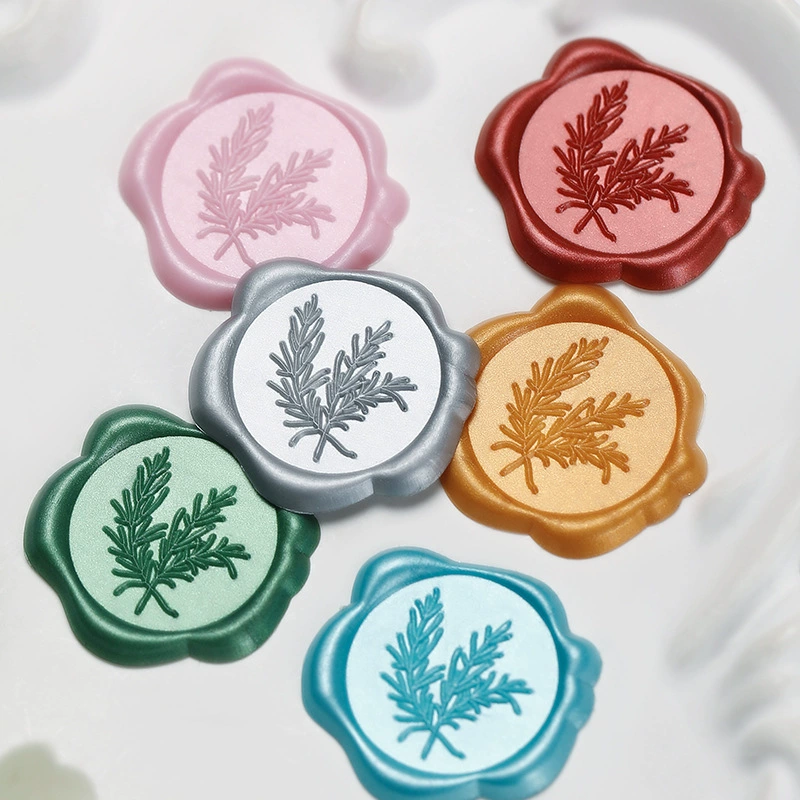 Present picture of plant wax label, rosemary multi-color fire paint seal sticker, envelope seal fire paint sticker, can be E18