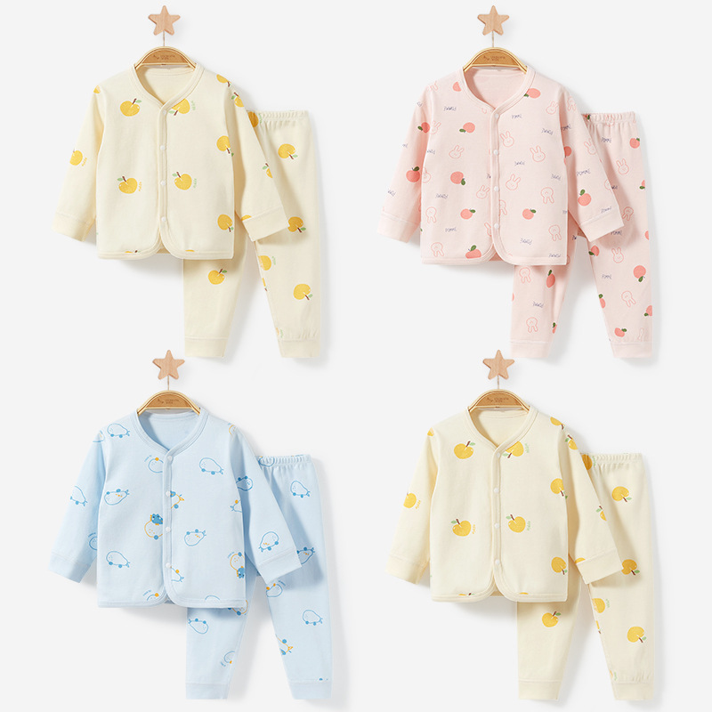 Ropa interior térmica para bebés Primavera, Otoño e Invierno base de bebé para niños Rebeca de algodón traje dividido para Niñas Ropa de otoño para niños pantalones largos