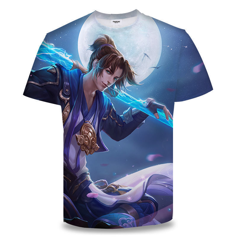 Camiseta de manga corta con estampado digital bidimensional de verano 3d verano para adolescentes y niños juego de gloria para hombres