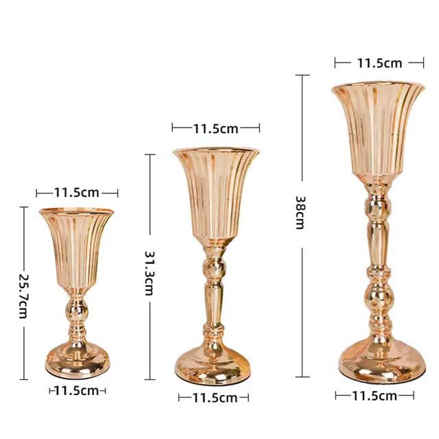 Estilo europeo nuevo francés oro mesa de comedor decoración suministros florero transfronterizo exclusivo para romántico restaurante decoración artesanía