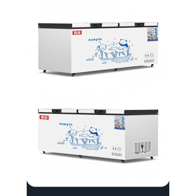Refrigerador de congelación rápida horizontal de gran capacidad, congelador de congelación de cocina doméstica, congelador de congelación de carne de doble temperatura, envío gratuito