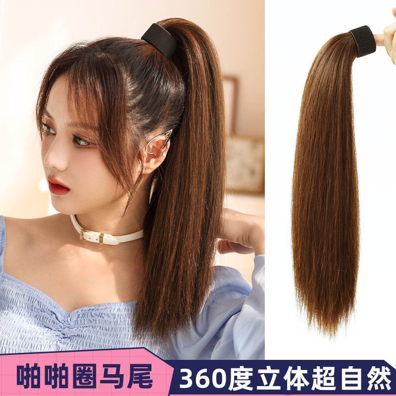 Wig Ponytail for Women 2025 New Fashion Snap Ring Strap Straight Hair Popular Elegant High Ponytail Wig
