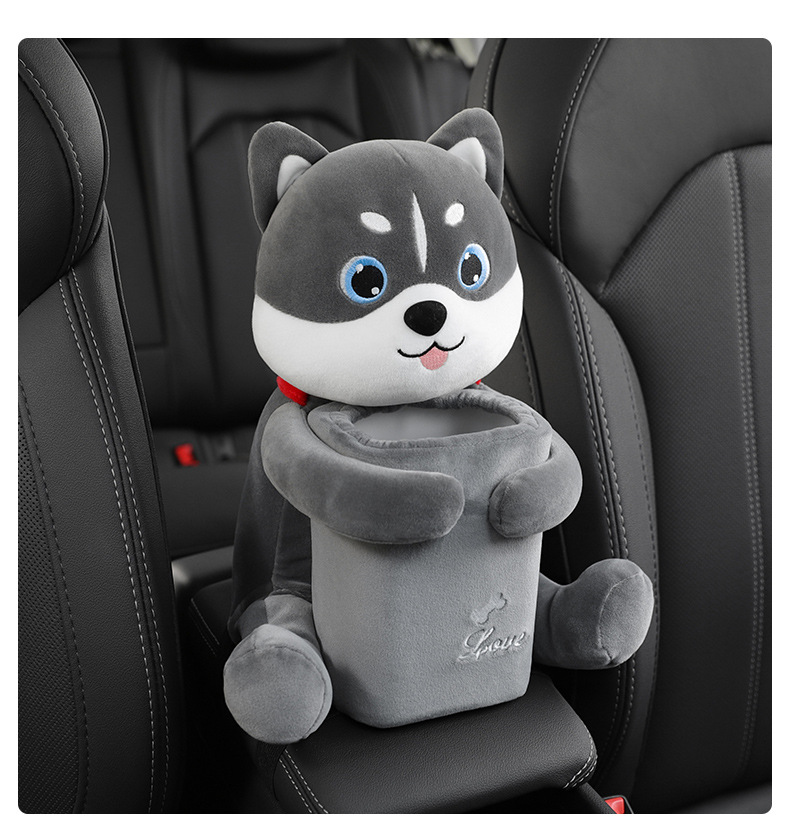 Creative Car Tissue Box, Trash Can, Two-In-One Multi-Functional Car Armrest Box, Paper Box, Cute Car Supplies
