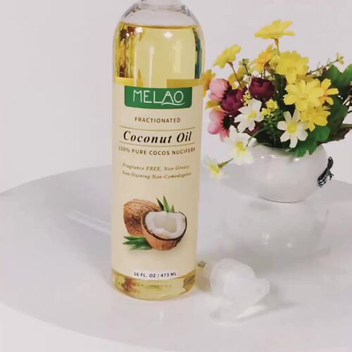 MELAO Coconut Oil Cold Pressed 100% Coconut Oil Purity Skin Care Makeup Remover Beauty Massage Essential Oil Wholesale