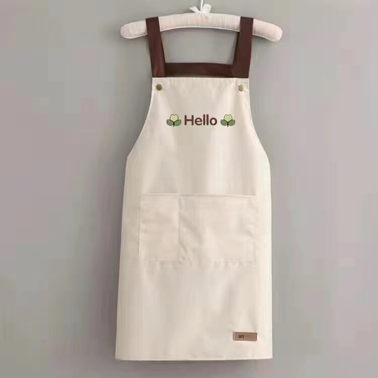 エプロン家庭用キッチン防水防油作業服ロゴ印字カスタム女性夏の薄い飲食物が腰を囲んでいる|undefined