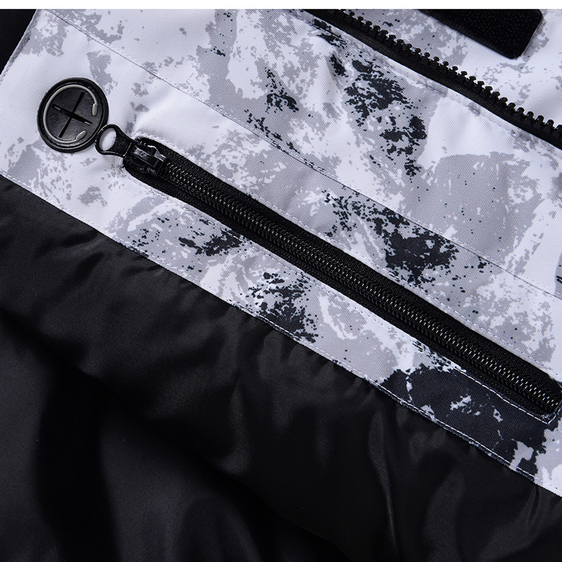 Skianzug mit Kapuze für Paare mit mehreren Taschen, Direktverkauf ab Werk, winddicht und wasserdicht_voghion.com