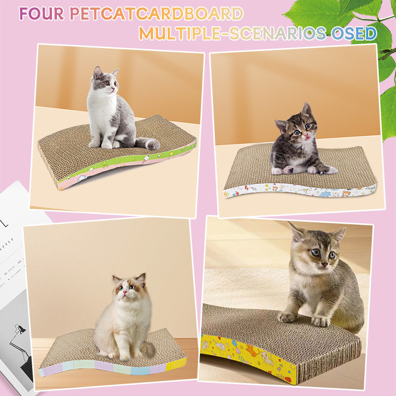 猫掴み板直板耐磨耗しない屑大サイズ猫研削掴み板段ボール掴み防止猫玩具波猫爪板|undefined