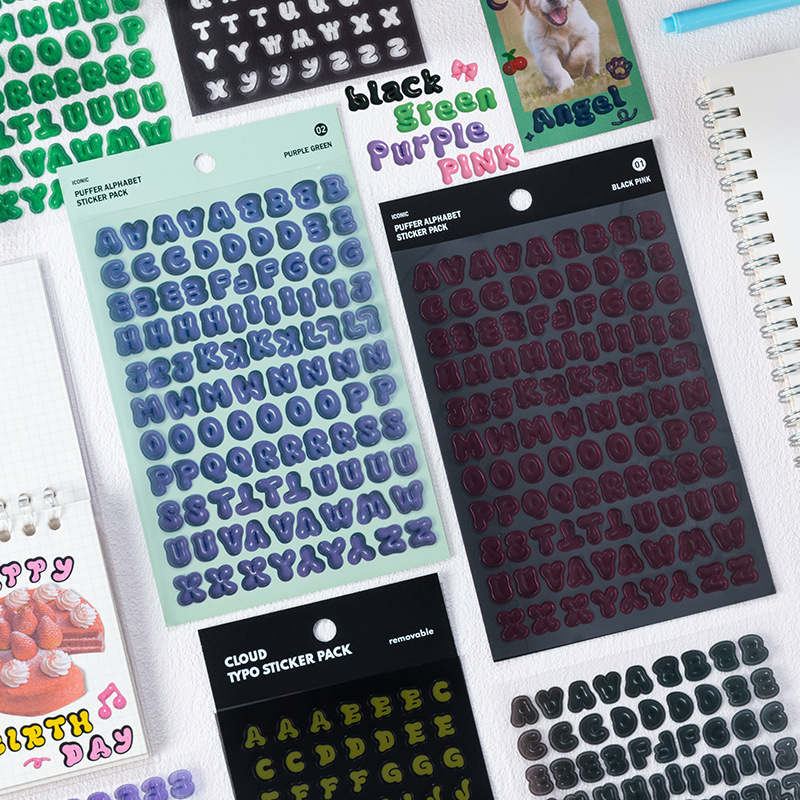 Arco iris nubes letras pegatinas de dibujos animados transparentes pegatinas de letras pet impermeables diy diario decoración pegatinas de papelería