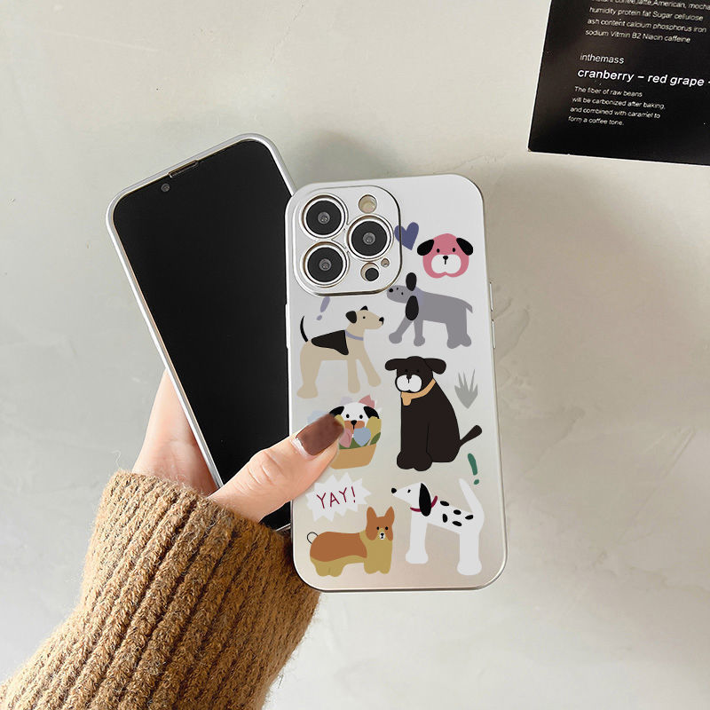 电镀银YAY七只小狗适用OPPOreno3/4/5/6/7/8pro新款潮牌r17手机软